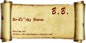 Bródy Bene névjegykártya